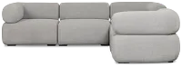 Celeste Light Gray Fabric 5-piece Modular Sectional With Armless Ottoman