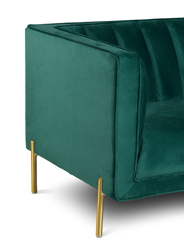 Bella Dark Green Velvet Sofa (5)