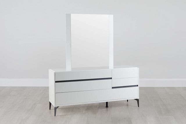 Oslo White Dresser & Mirror