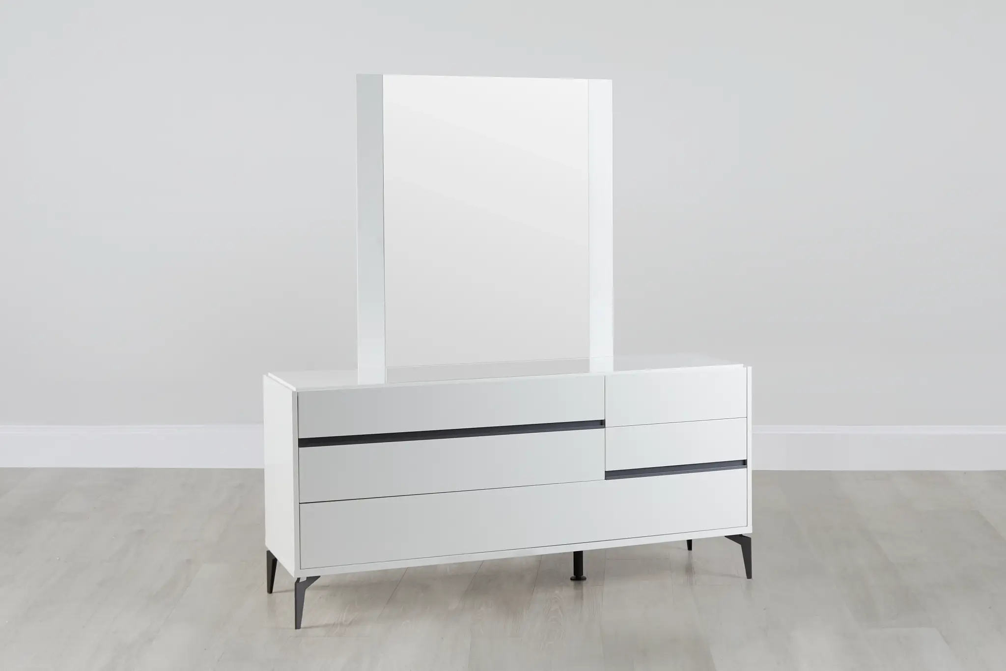 Oslo White Dresser & Mirror Oslo White Dresser & Mirror