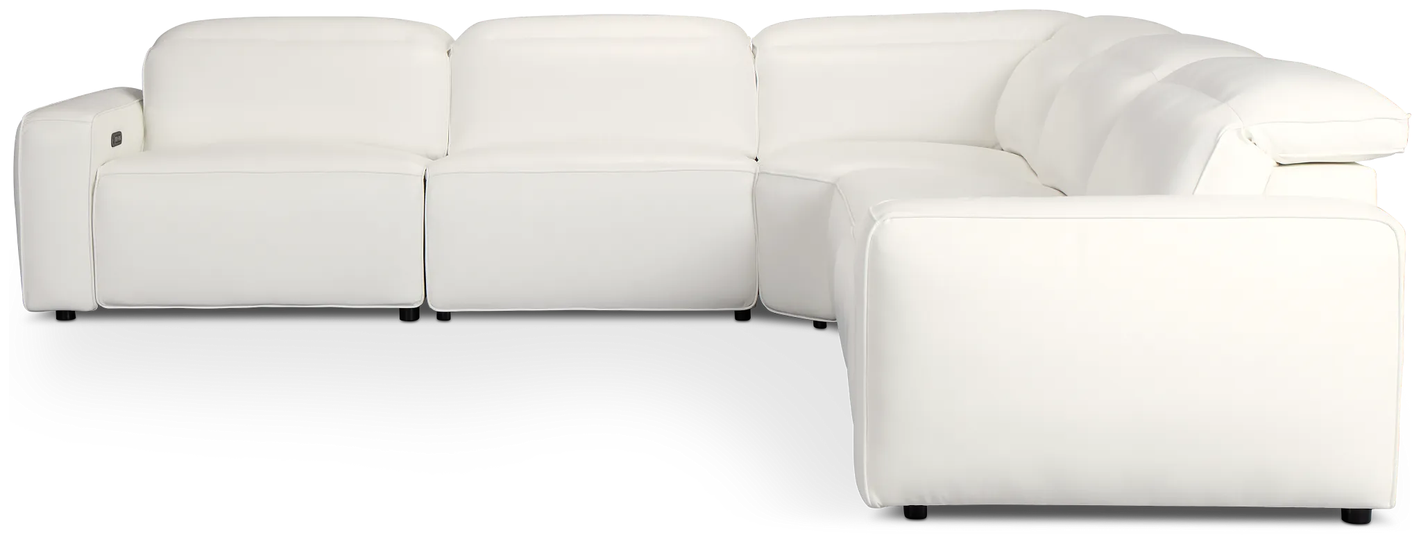 Tidal White Lthr/vinyl Small Two-arm Power Reclining Sectional