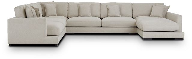 Emery Light Beige Fabric Medium Right Chaise Sectional (2)