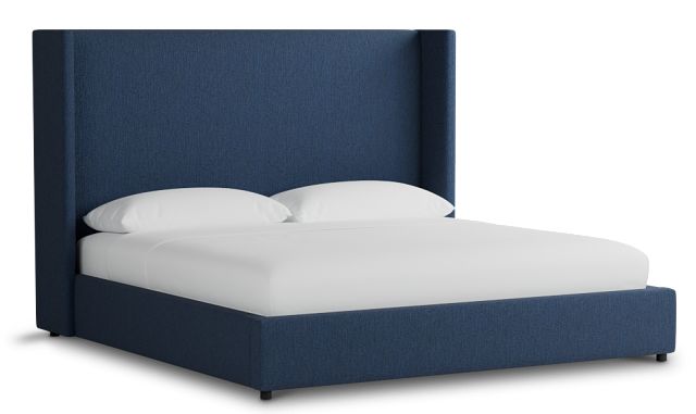 Captiva Revenue Dark Blue 60" Upholstered Shelter Bed