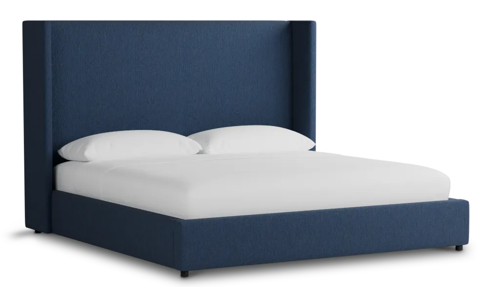 Captiva Revenue Dark Blue 60" Upholstered Shelter Bed