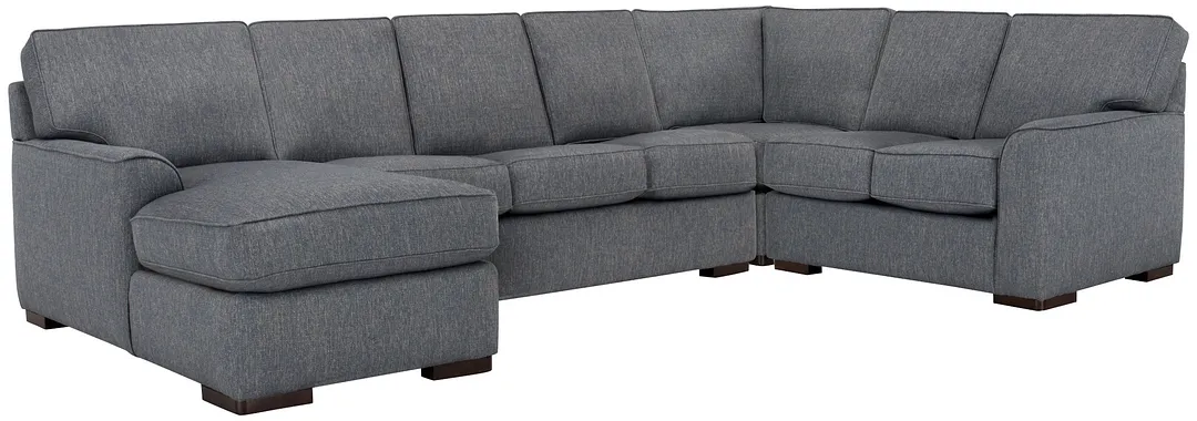 Austin Blue Cool Mfoam Left Chaise Memory Foam Sleeper Sectional