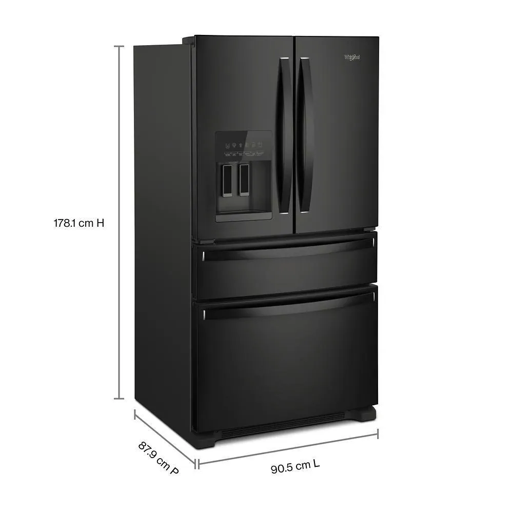 Whirlpool 3636 Series Black French Door Refrigerator
