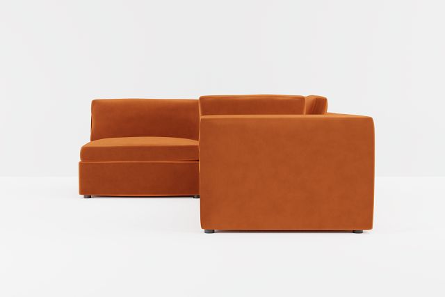 Destin Joya Orange Velvet 4-piece Modular Sectional