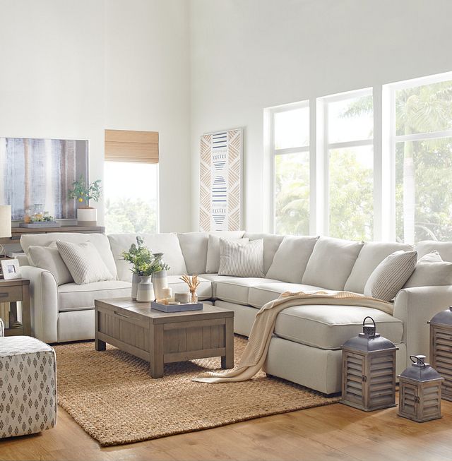 Asheville Light Taupe Fabric Medium Right Chaise Sectional (4)