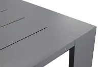 Linear Dark Gray 87" Aluminum Table & 4 Teak Sling Side Chairs