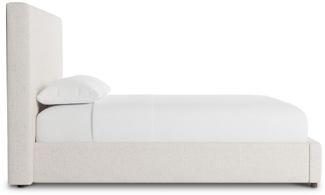 Grayton Linen Light Beige 54" Upholstered Platform Bed