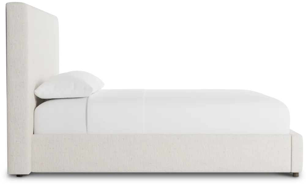 Grayton Linen Light Beige 54" Upholstered Platform Bed