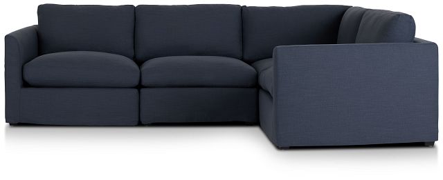 Willow Navy Fabric Small Two-arm Sectional (2)