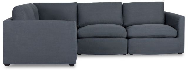 Willow Navy Fabric Small Two-arm Sectional