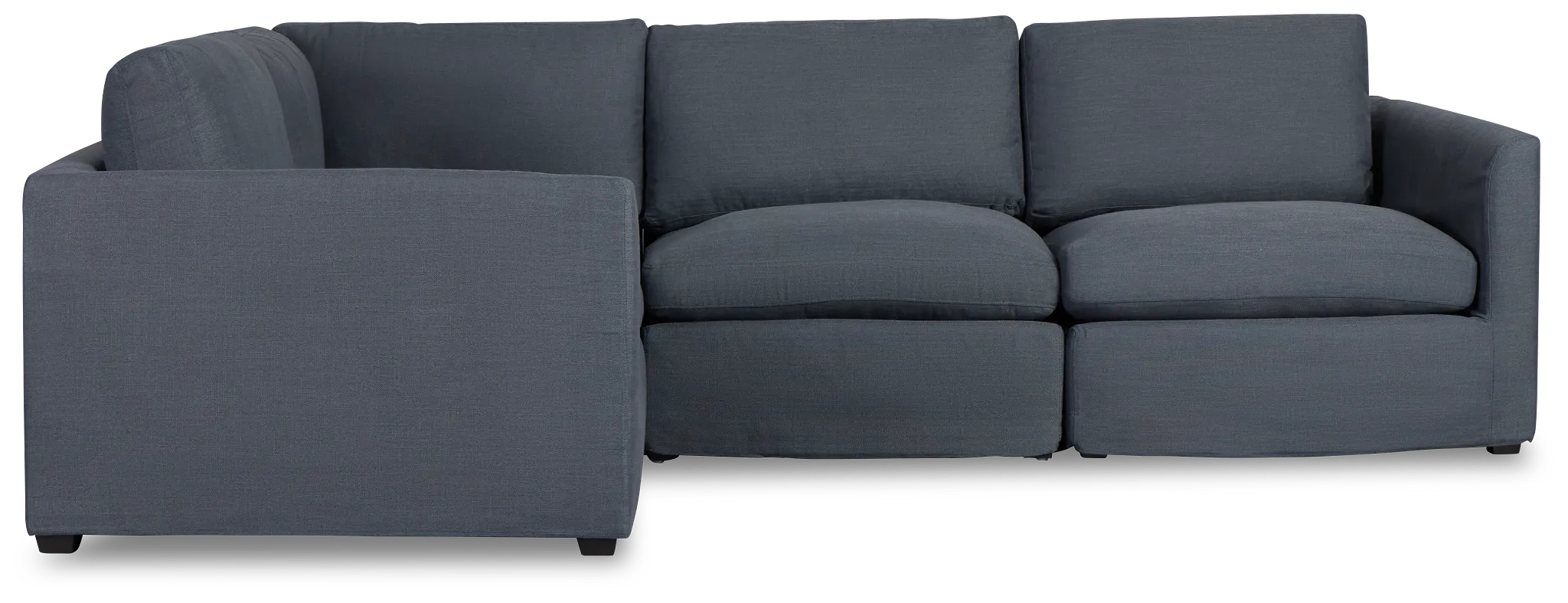Willow Navy Fabric Small Two-arm Sectional