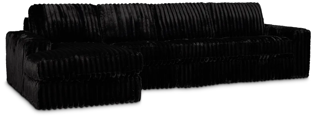 Teddy Black Fabric Small Left Chaise Sectional