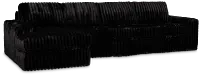 Teddy Black Fabric Small Left Chaise Sectional