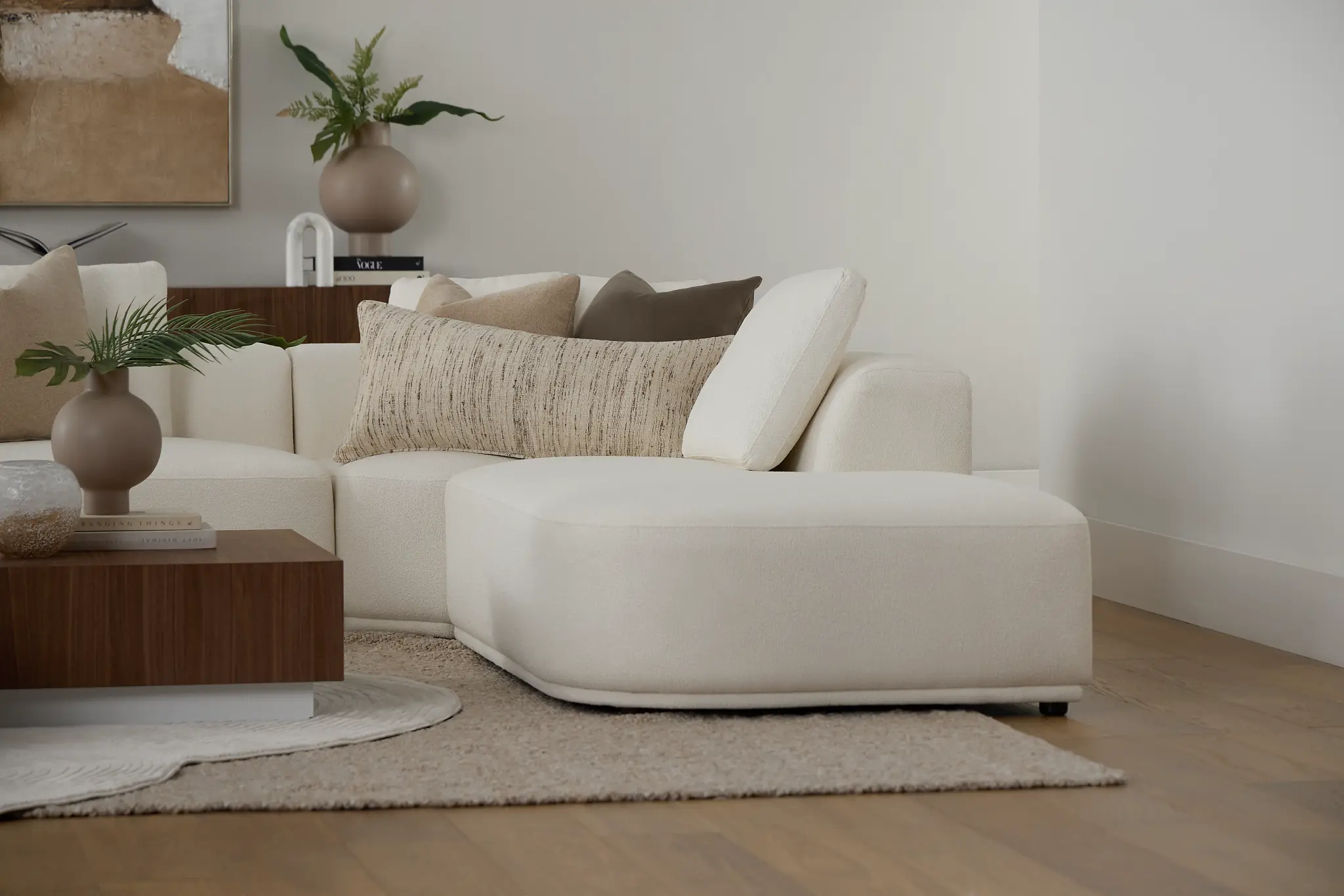 Catalina White Fabric Large Left Chaise Sectional Catalina White Fabric Large Left Chaise Sectional