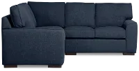 Sinclair Dark Blue Fabric Small Two-arm Sectional