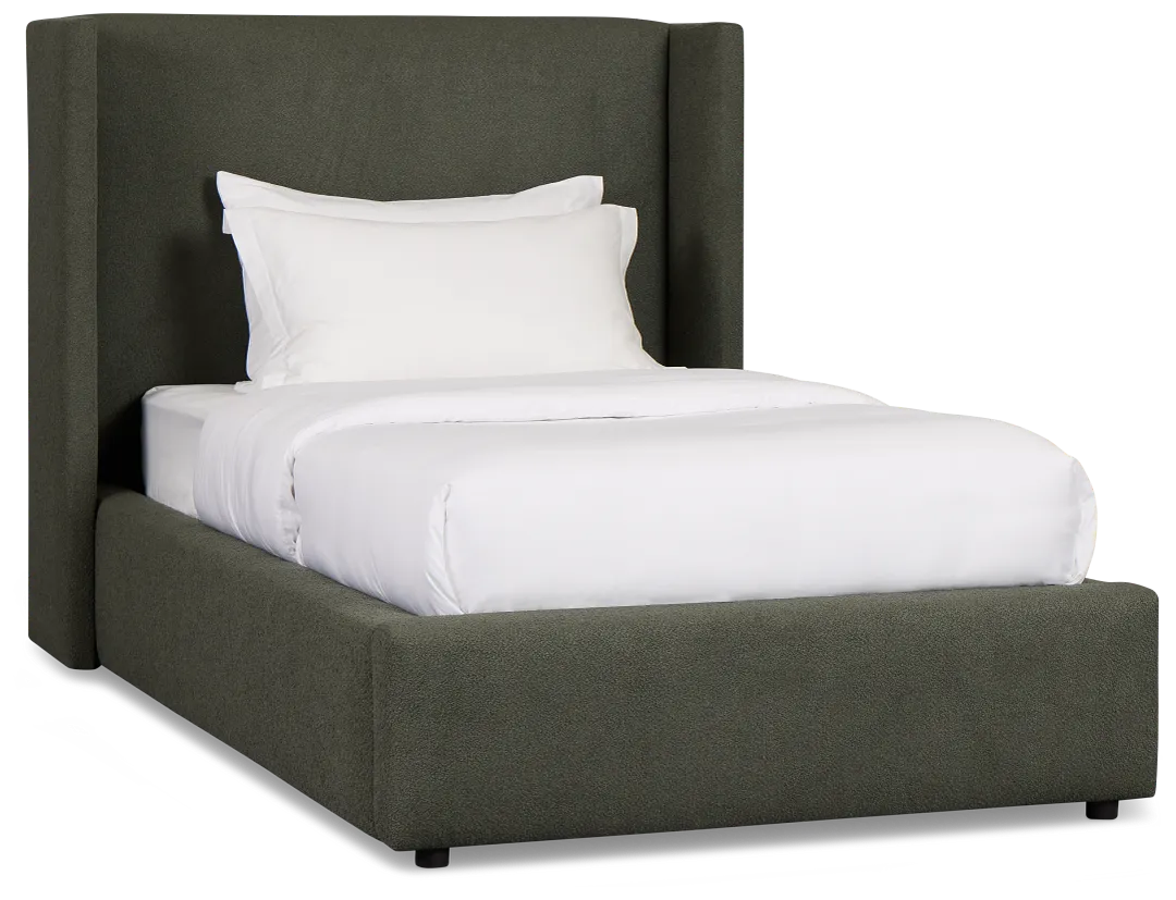 Captiva Sutton Green 48" Upholstered Shelter Bed