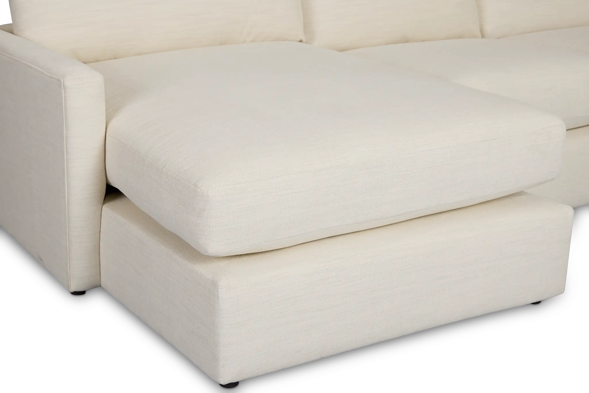 Noah Ivory Fabric Small Left Chaise Sectional Noah Ivory Fabric Small Left Chaise Sectional