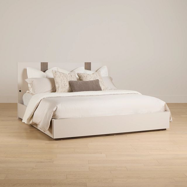 Brasilia Light Beige Platform Bed