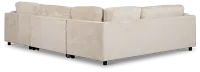 Farren Beige Fabric Medium Right Chaise Sleeper Sectional