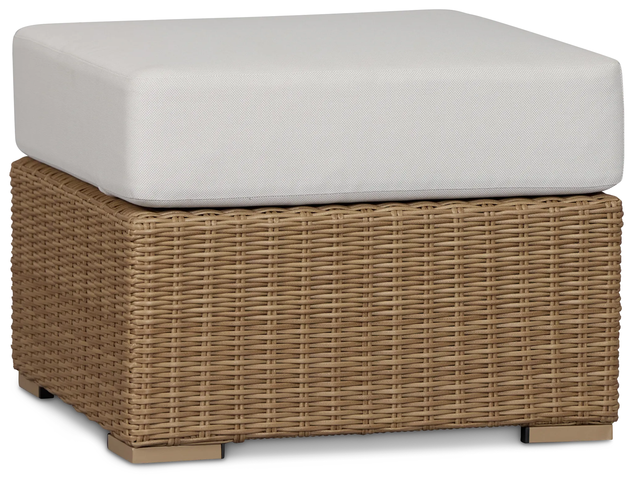 Montecito Light Tone Small Ottoman With Light Beige Cushions