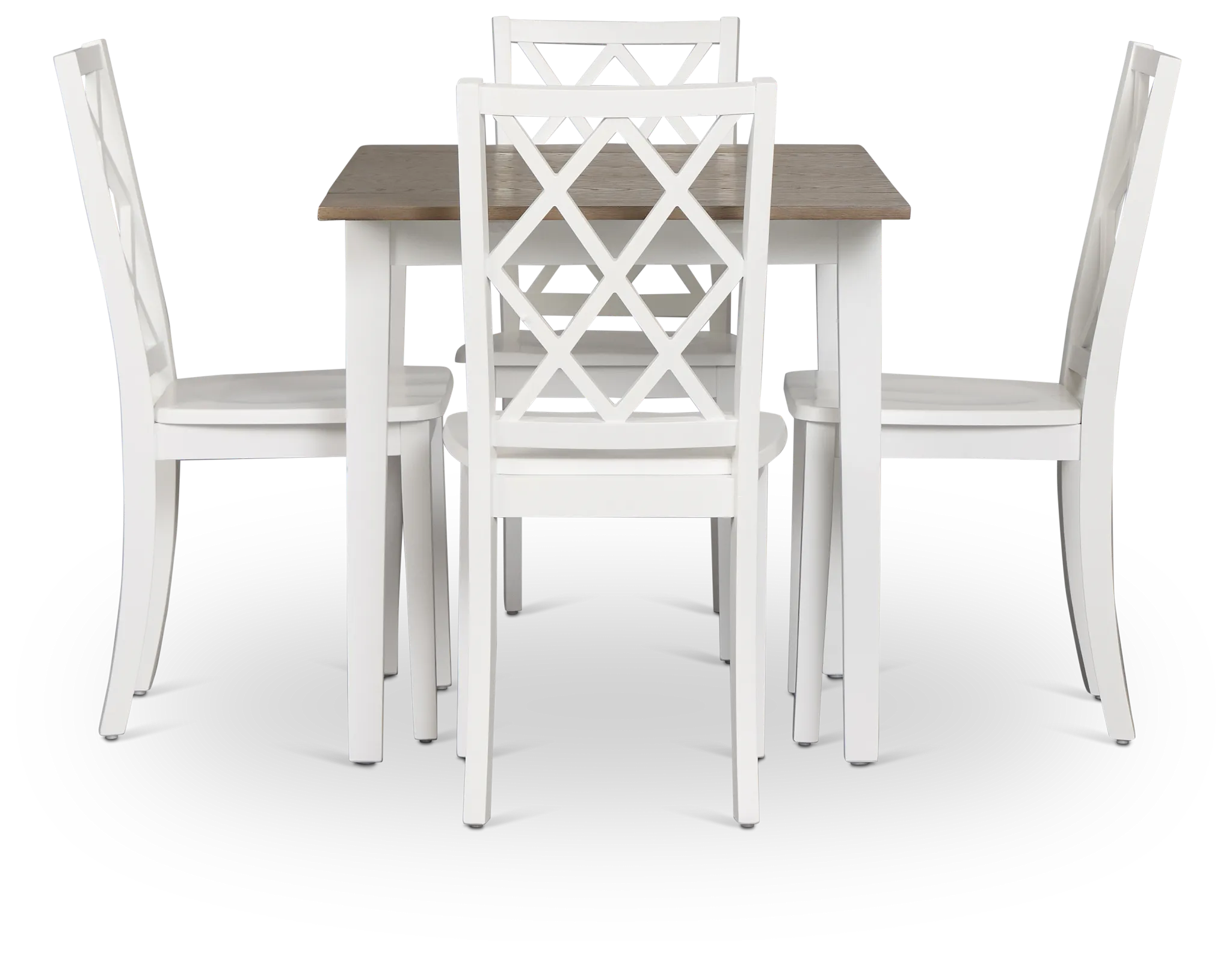 Edgartown Two-tone Rect Table & 4 White Wood Chairs