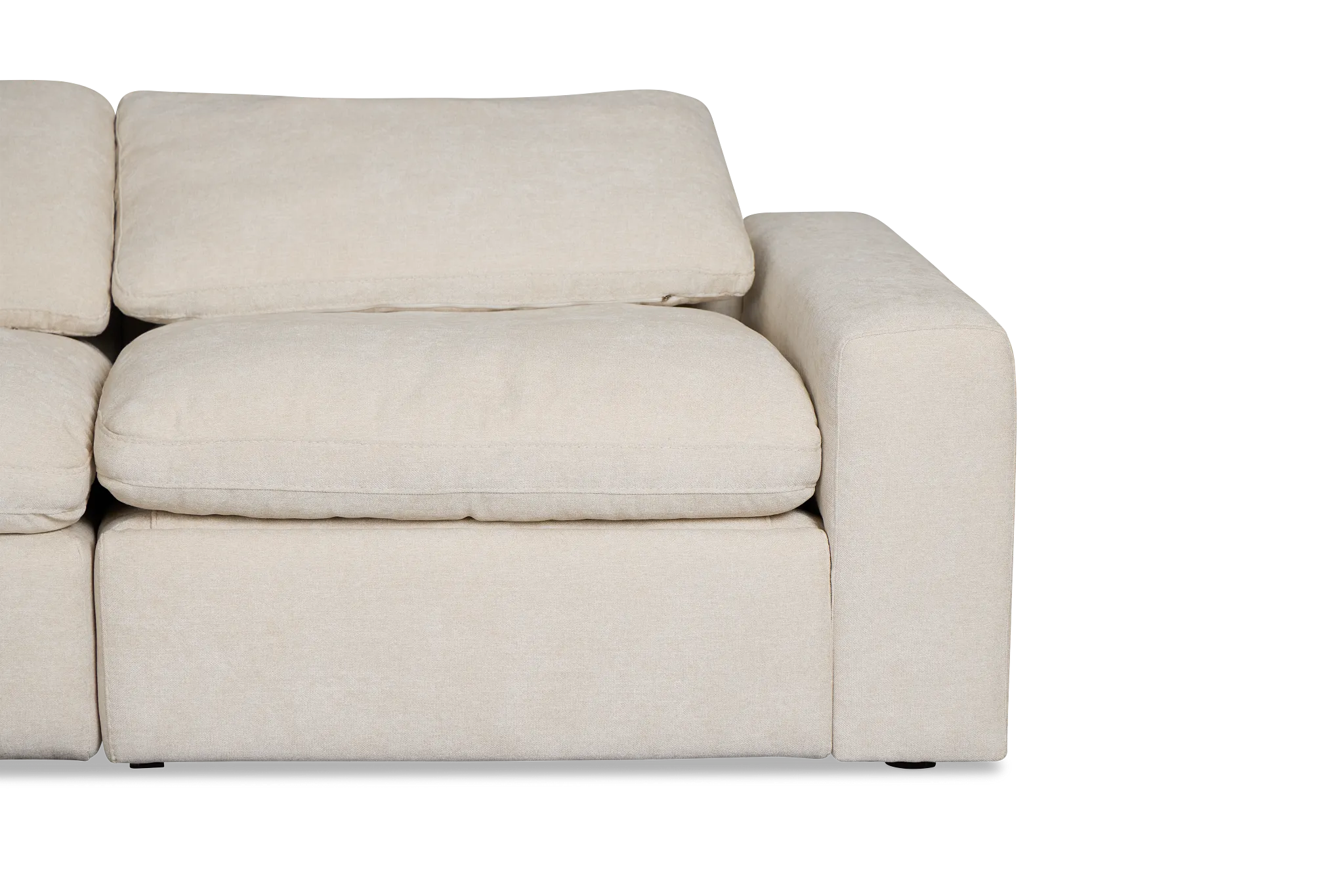Drift Light Beige Fabric Small Two-arm Power Reclining Sectional