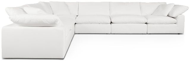 Nixon White Fabric 6-piece Modular Sectional