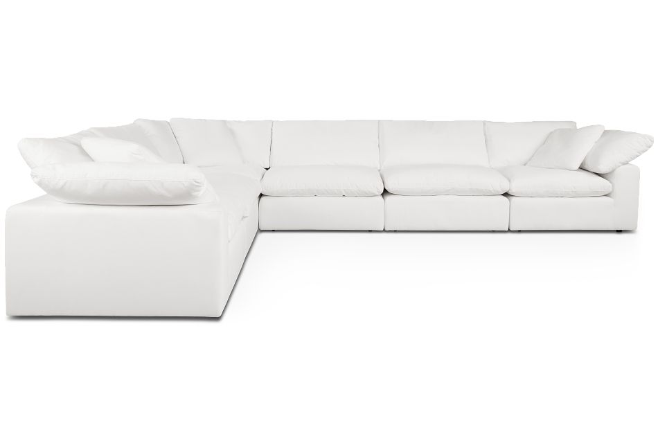 Nixon White Fabric 6 Piece Modular Sectional