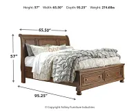 Flynnter Mid Tone Sleigh Storage Bed