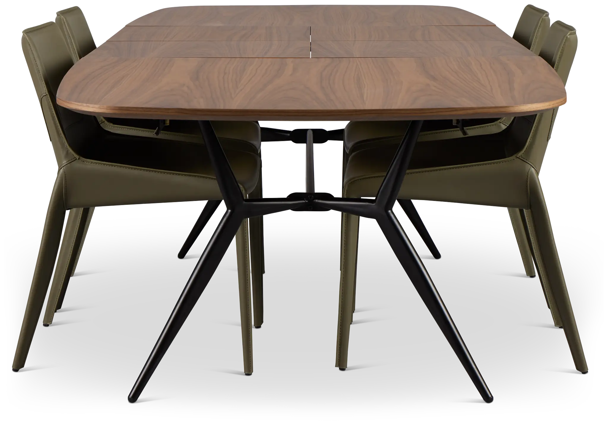 Margo Two-tone Rectangular Table & 4 Dark Green Upholstered Chair Margo Two-tone Rectangular Table & 4 Dark Green Upholstered Chair