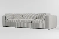 Destin Sea Lane Dark Gray Fabric 3-piece Modular Sofa