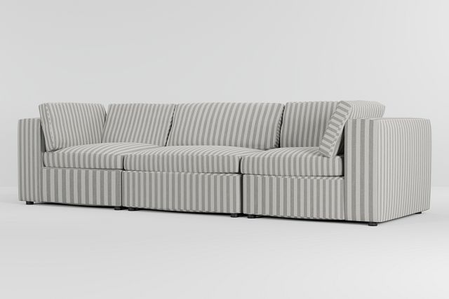 Destin Sea Lane Dark Gray Fabric 3-piece Modular Sofa