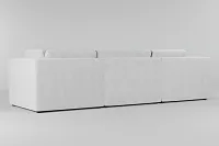 Destin Revenue White Fabric 3-piece Modular Sofa