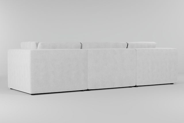 Destin Revenue White Fabric 3-piece Modular Sofa