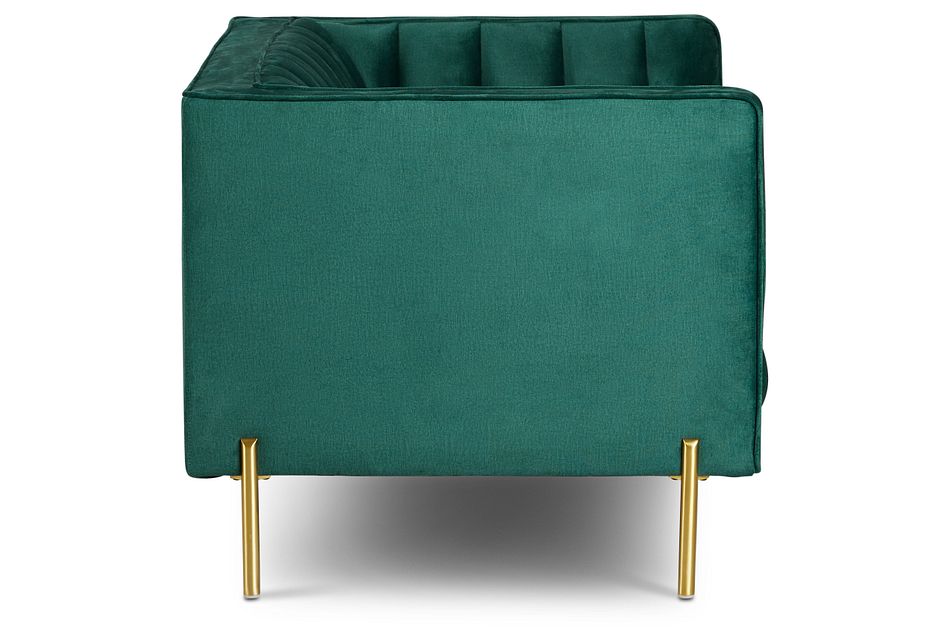 Bella Dark Green Velvet Loveseat, (2)