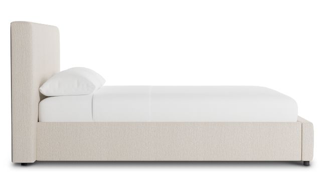 Grayton Revenue Beige 44" Upholstered Platform Bed