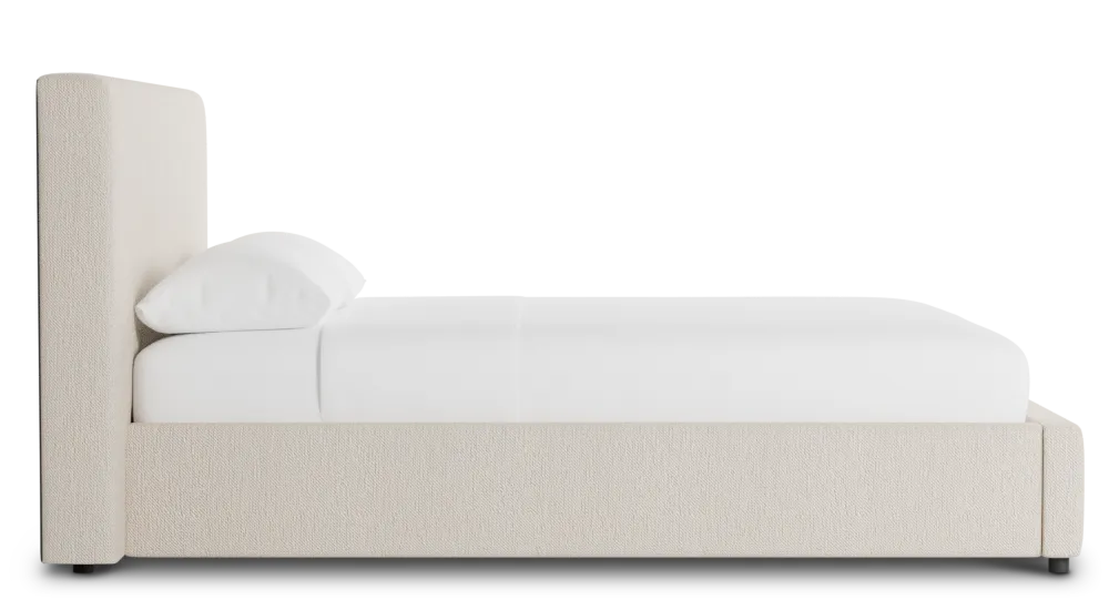 Grayton Revenue Beige 44" Upholstered Platform Bed