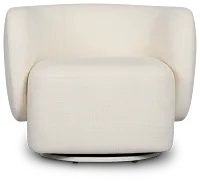 Cleo Light Beige Fabric Swivel Accent Chair