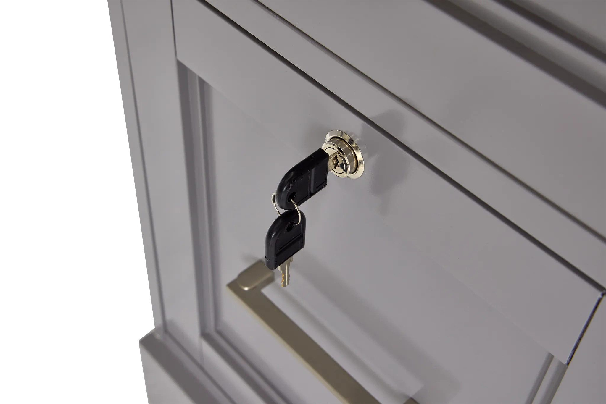 Newport Gray Large Peninsula Drawer Wall Desk