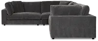 Lounge Dark Gray Fabric 2-arm Right Facing Sectional