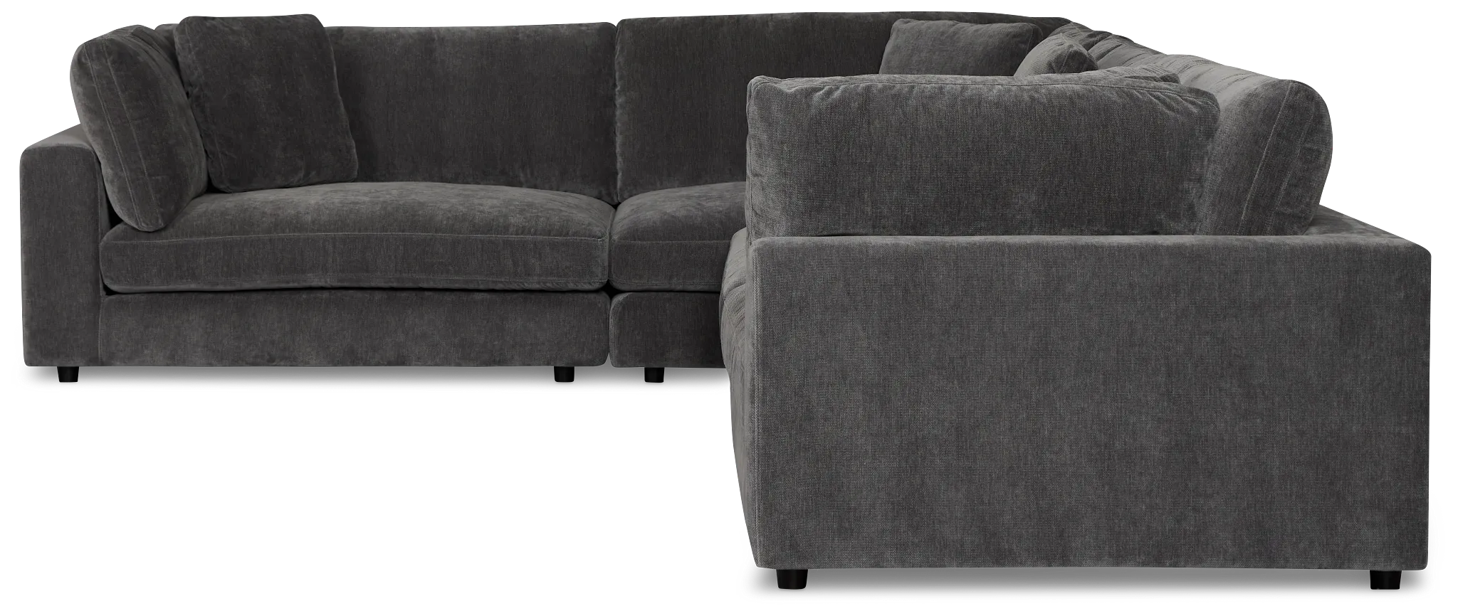 Lounge Dark Gray Fabric 2-arm Right Facing Sectional