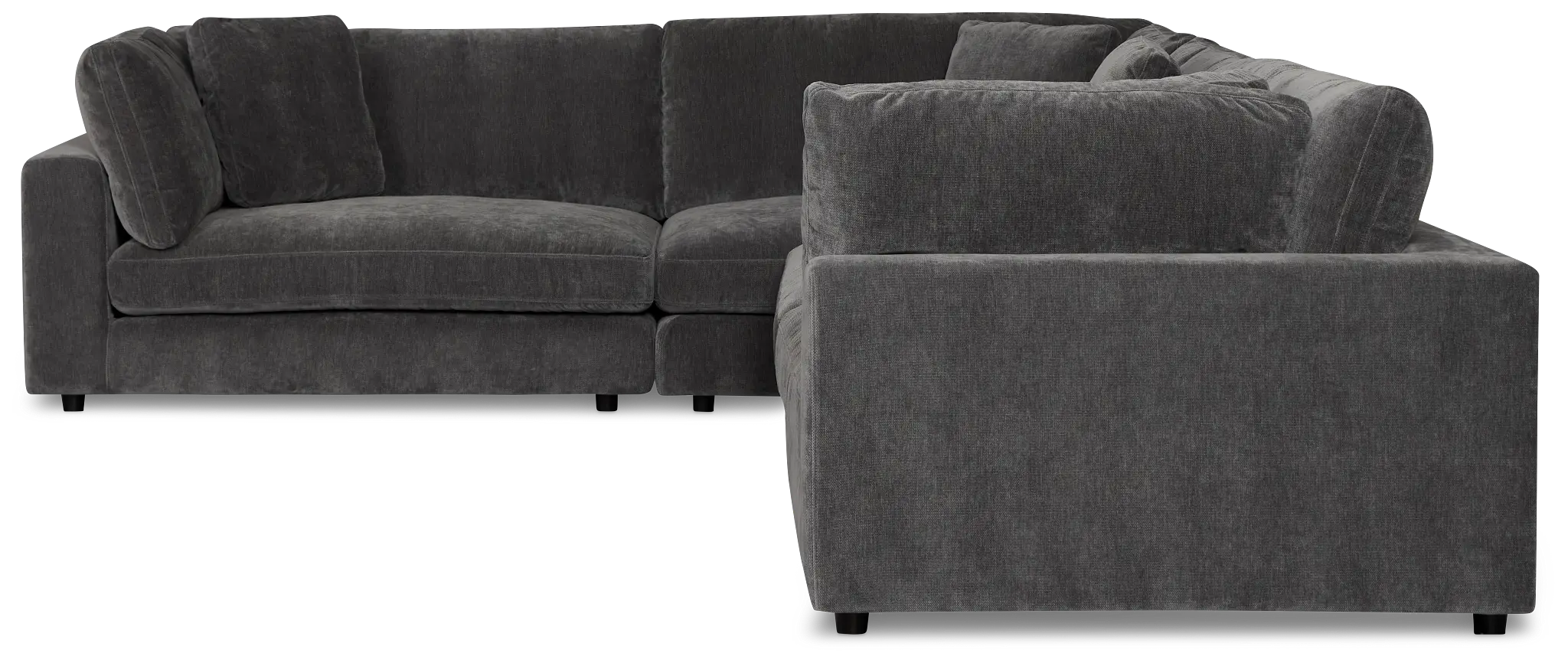 Lounge Dark Gray Fabric 2-arm Right Facing Sectional Lounge Dark Gray Fabric 2-arm Right Facing Sectional