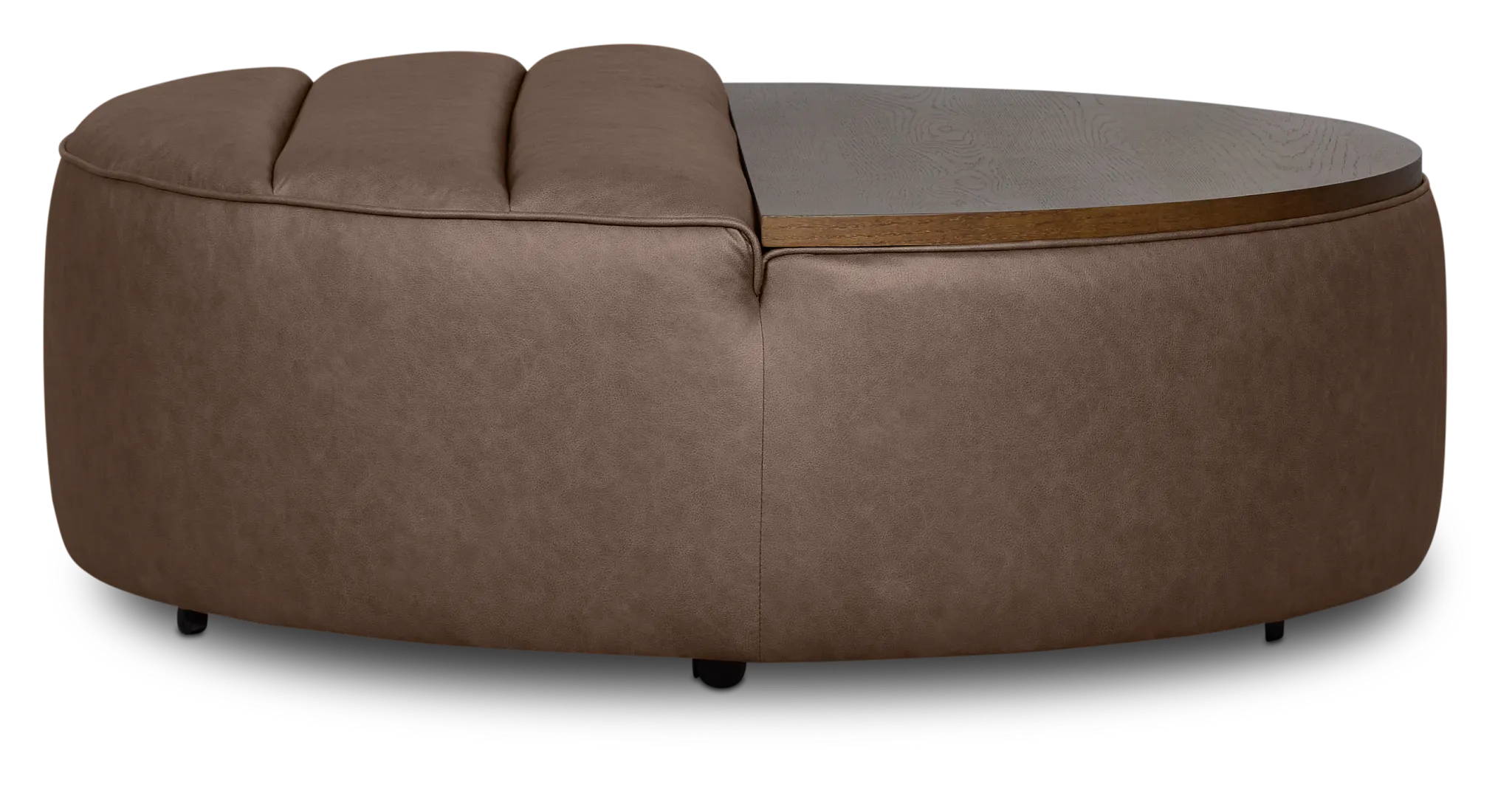 Sawyer Dark Brown Micro Storage Ottoman