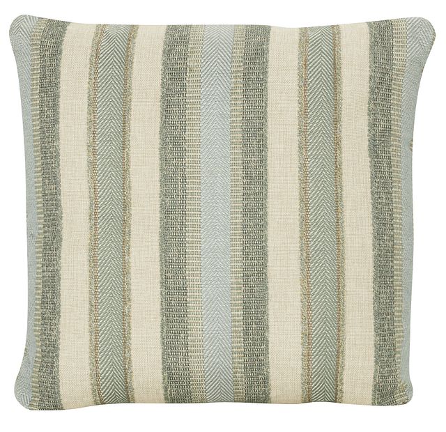Abode Green Stripe Square Accent Pillow