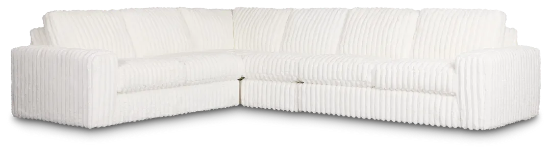 Teddy White Fabric Large Two-arm Sectional