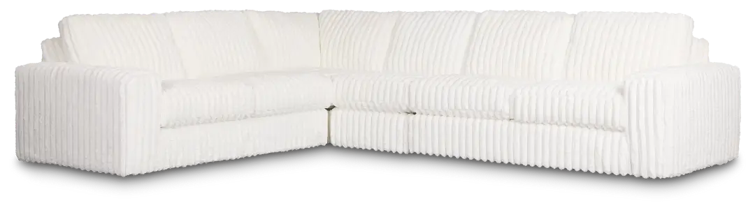 Teddy White Fabric Large Two-arm Sectional Teddy White Fabric Large Two-arm Sectional
