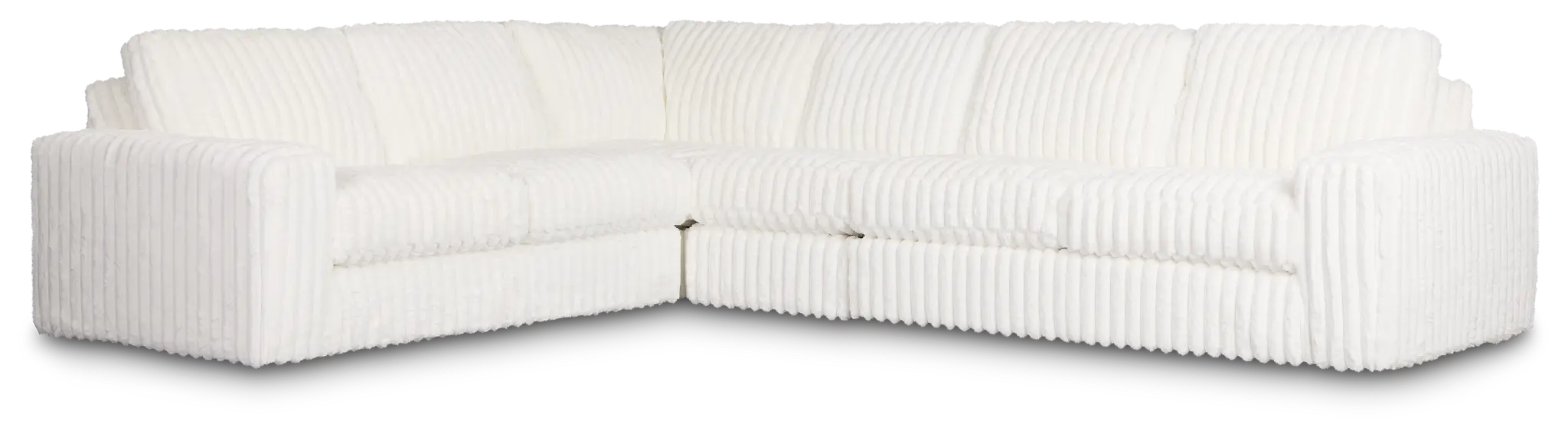 Teddy White Fabric Large Two-arm Sectional Teddy White Fabric Large Two-arm Sectional